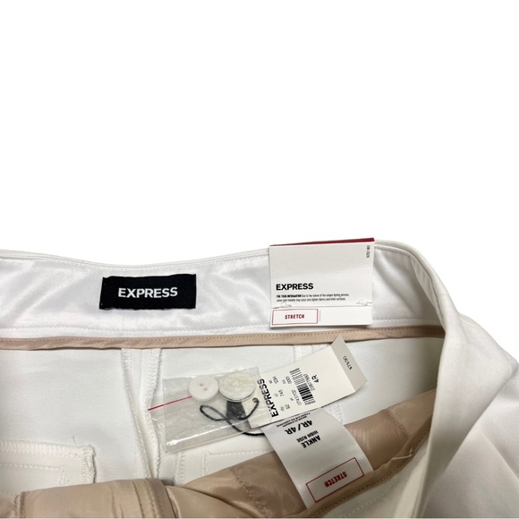 EXPRESS NWT White Ankle High Rise Seamed Pants (4R) - Picture 7 of 8